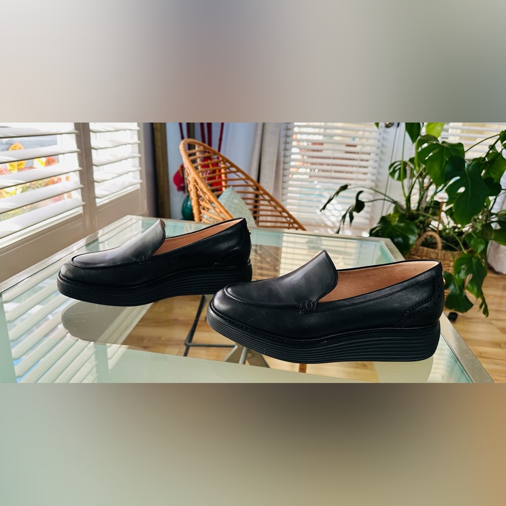 Cole Haan Women's Black Platform Loafers